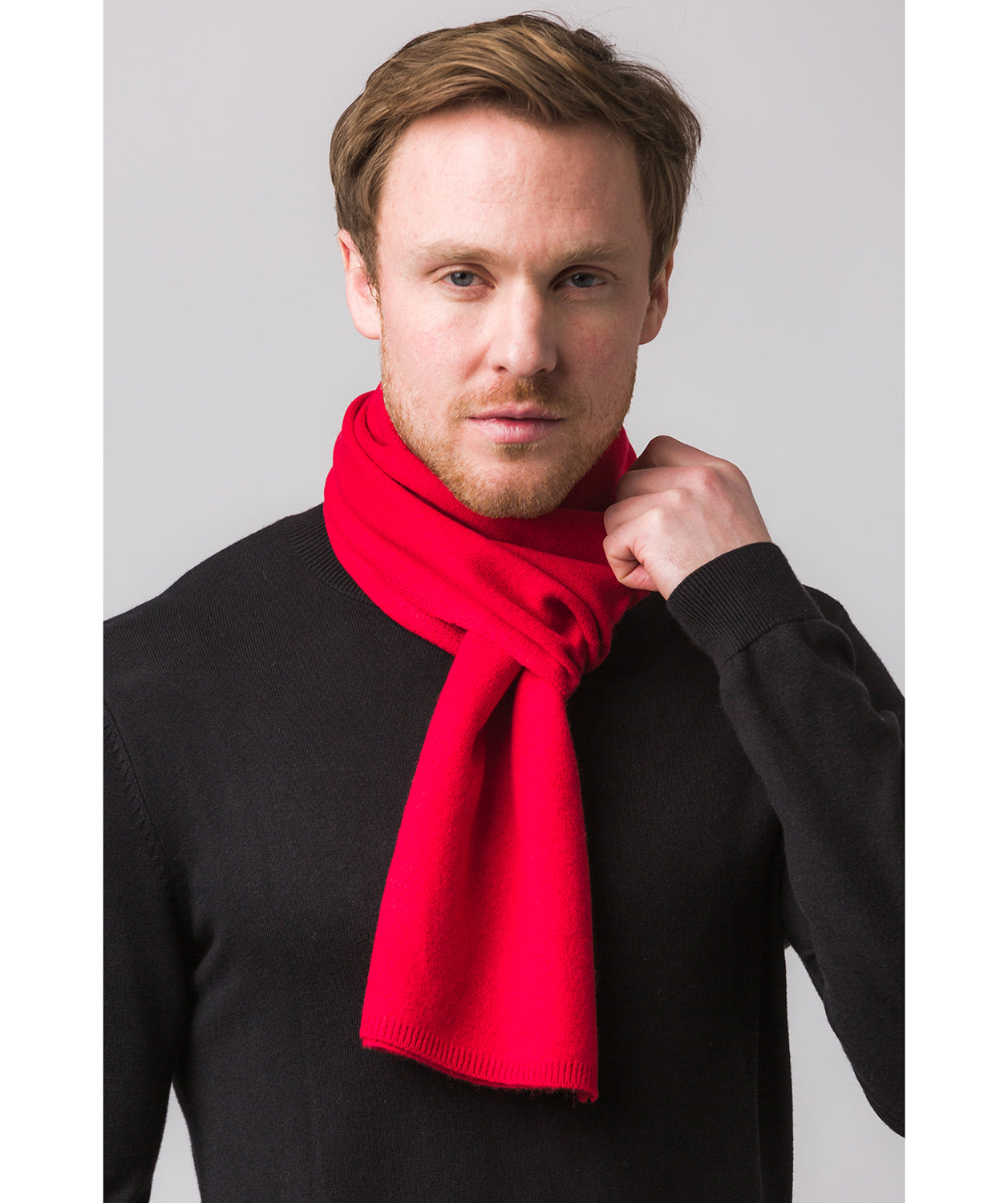'Cambridge' Chilli Red 100% Cashmere Scarf
