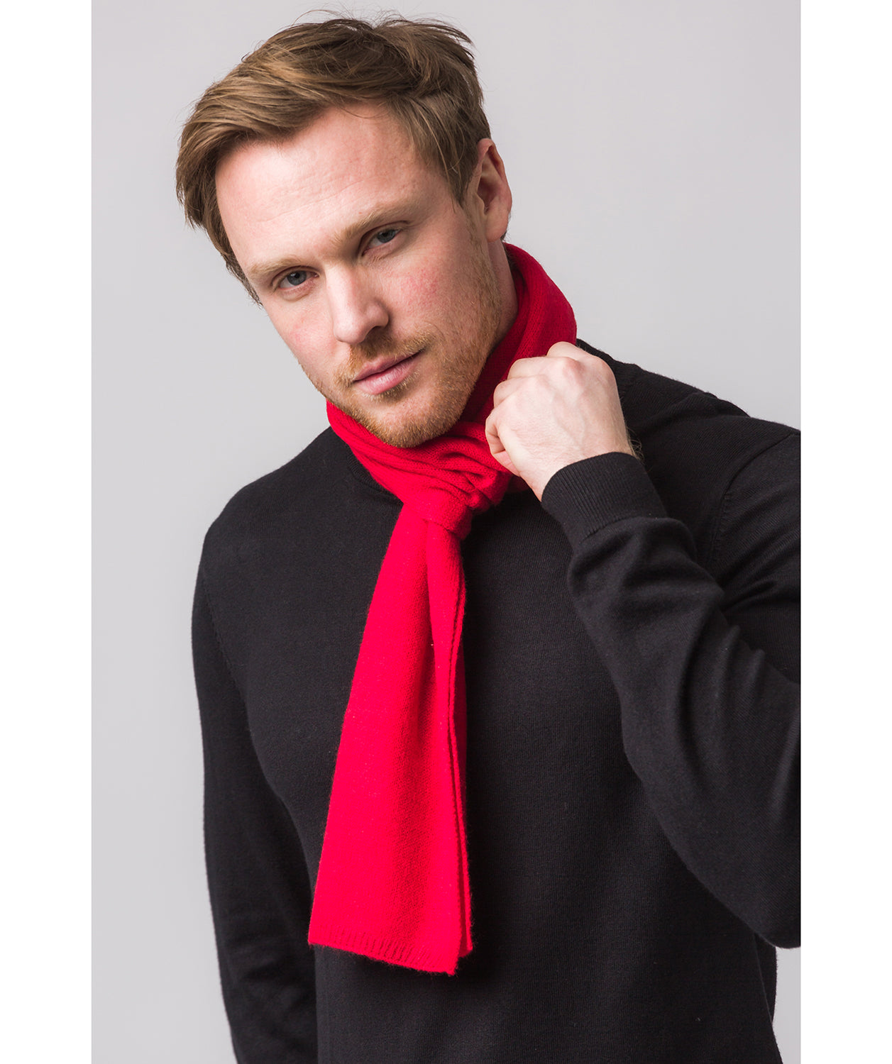 'Cambridge' Chilli Red 100% Cashmere Scarf