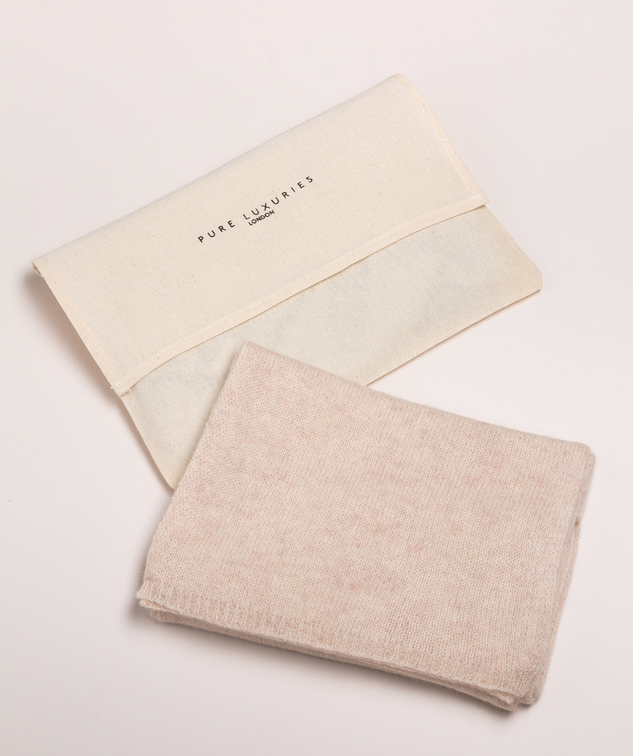 'Oxford' Cream 100% Cashmere Scarf