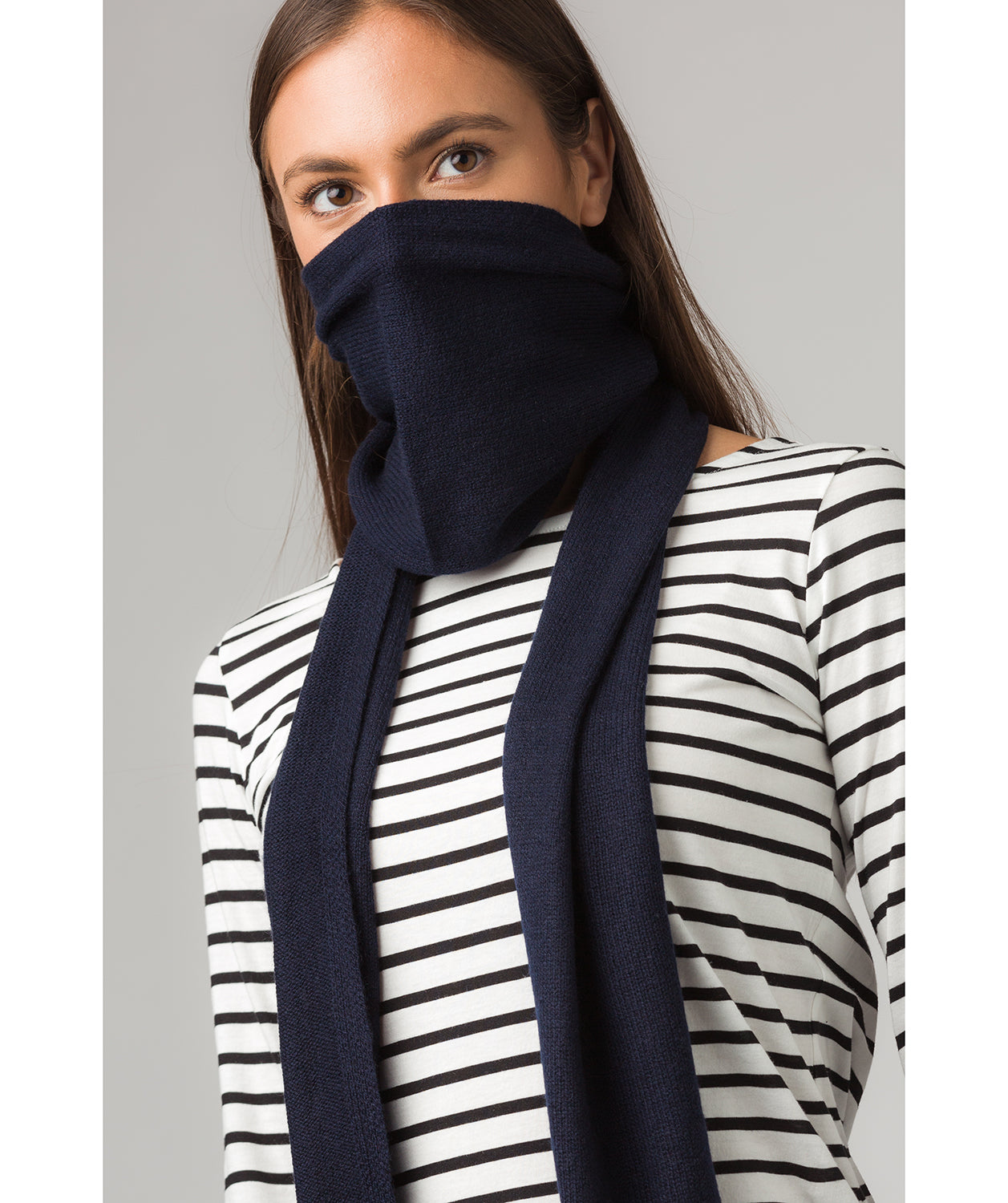 'Cambridge' Dark Navy 100% Cashmere Scarf