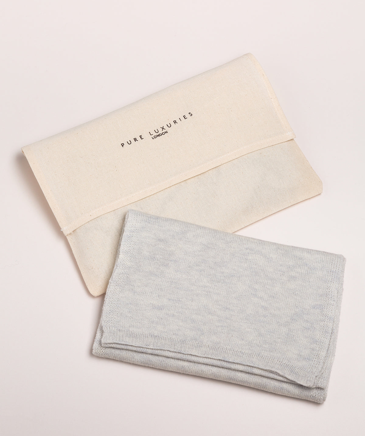 'Cambridge' Foggy 100% Cashmere Scarf