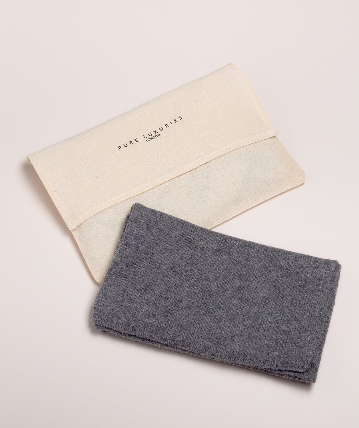 'Cambridge' Slate 100% Cashmere Scarf