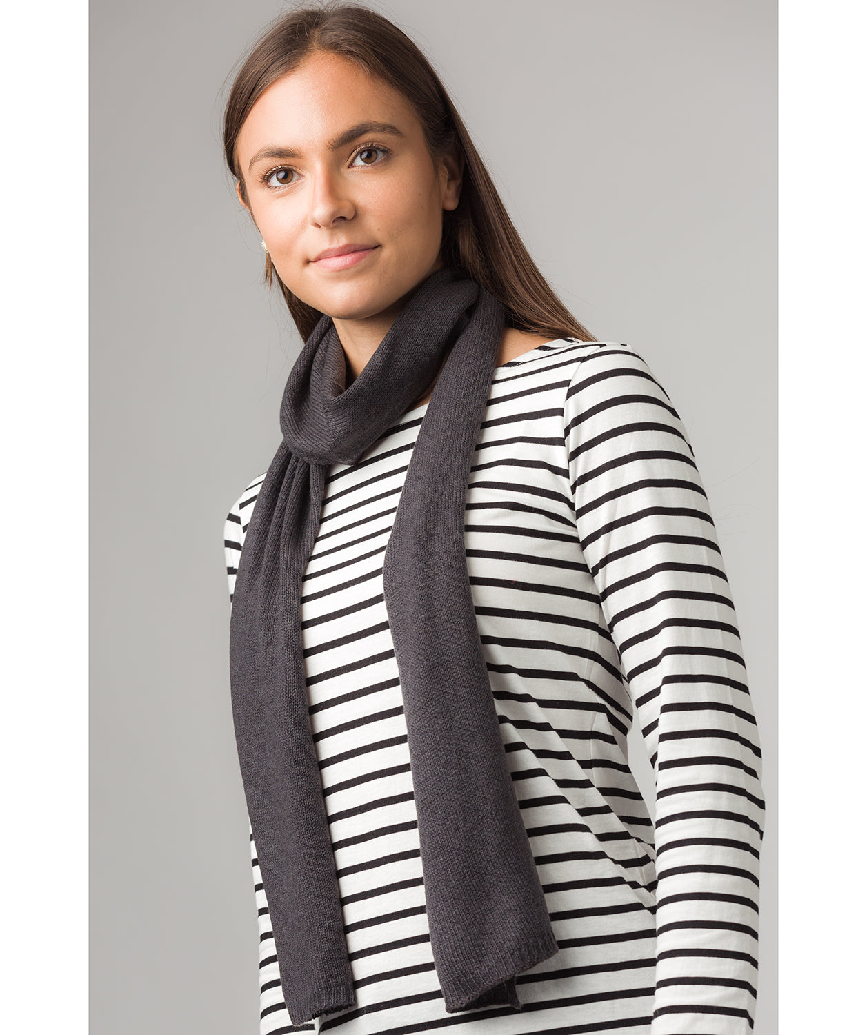 'Cambridge' Slate 100% Cashmere Scarf