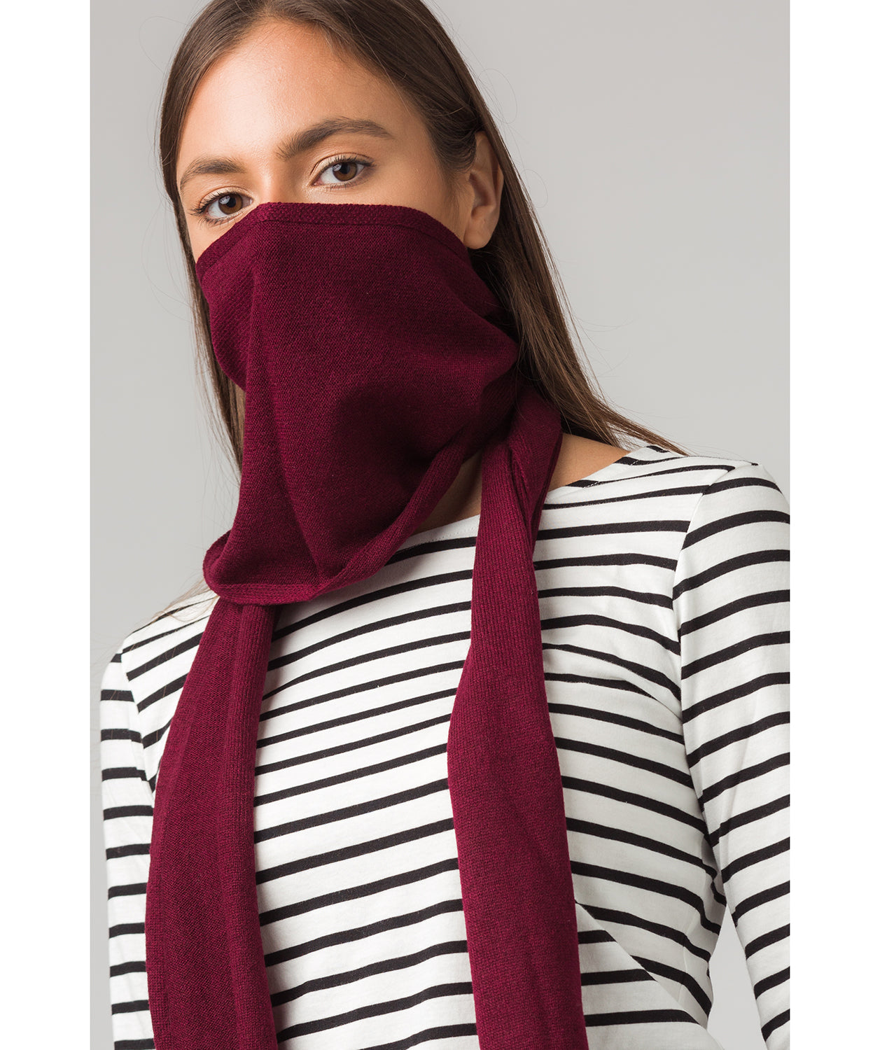 'Oxford' Burgundy 100% Cashmere Scarf