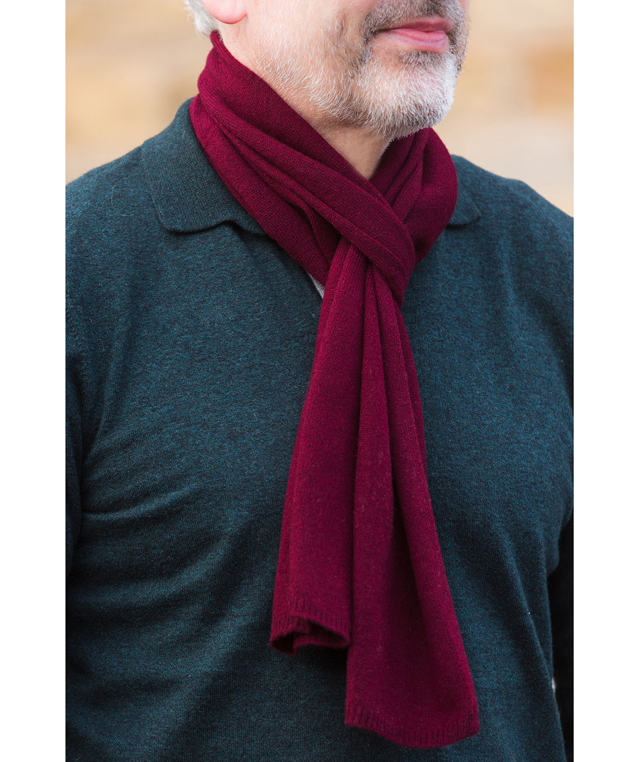 'Oxford' Burgundy 100% Cashmere Scarf