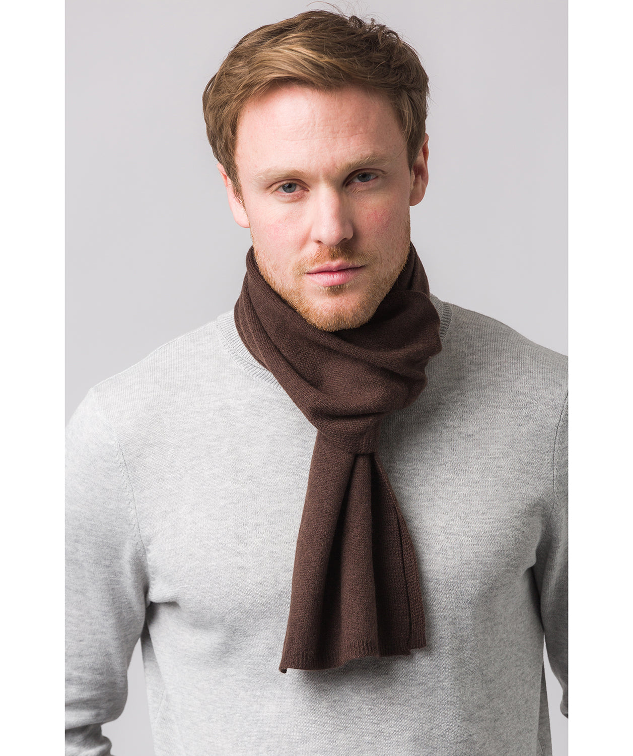'Oxford' Cappuccino 100% Cashmere Scarf