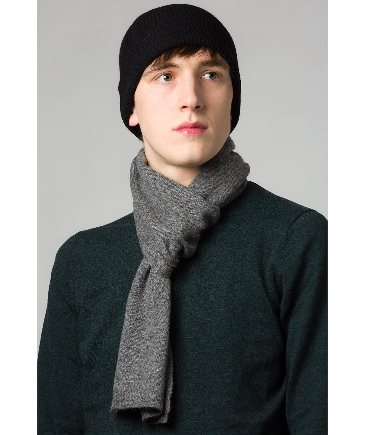 'Oxford' Grey 100% Cashmere Scarf