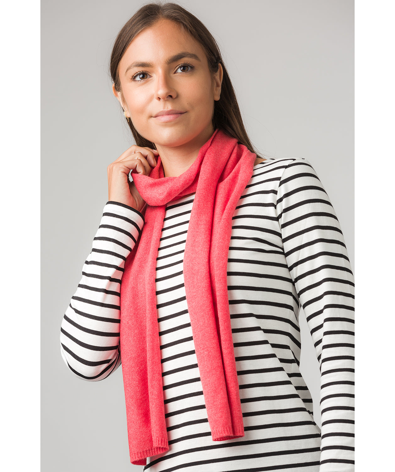 'Oxford' Watermelon 100% Cashmere Scarf