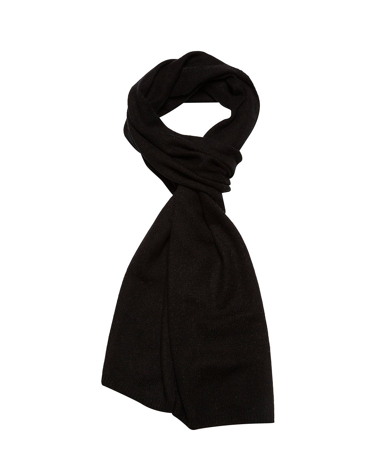 'Edinburgh' Black Cashmere and Merino Wool Scarf