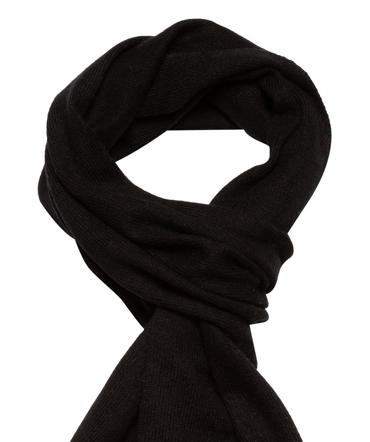 'Edinburgh' Black Cashmere and Merino Wool Scarf