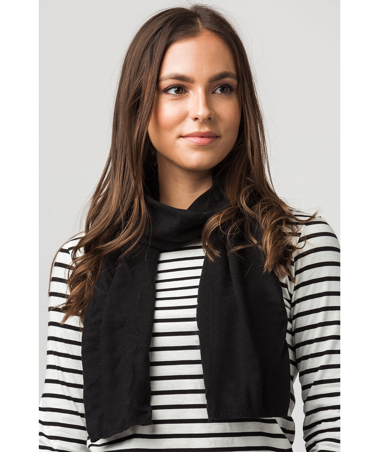 'Edinburgh' Black Cashmere and Merino Wool Scarf