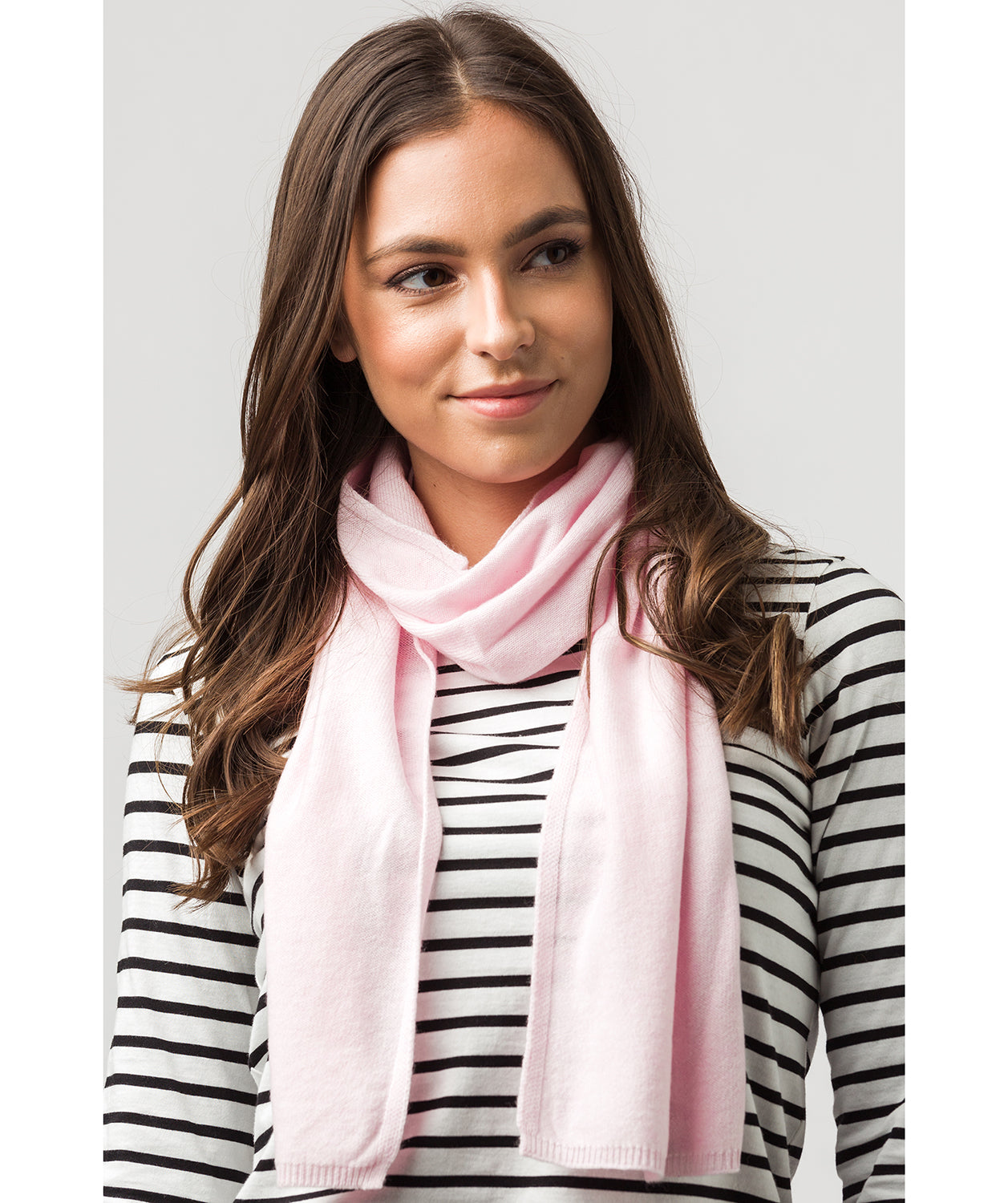 'Edinburgh' Blush Pink Cashmere and Merino Wool Scarf