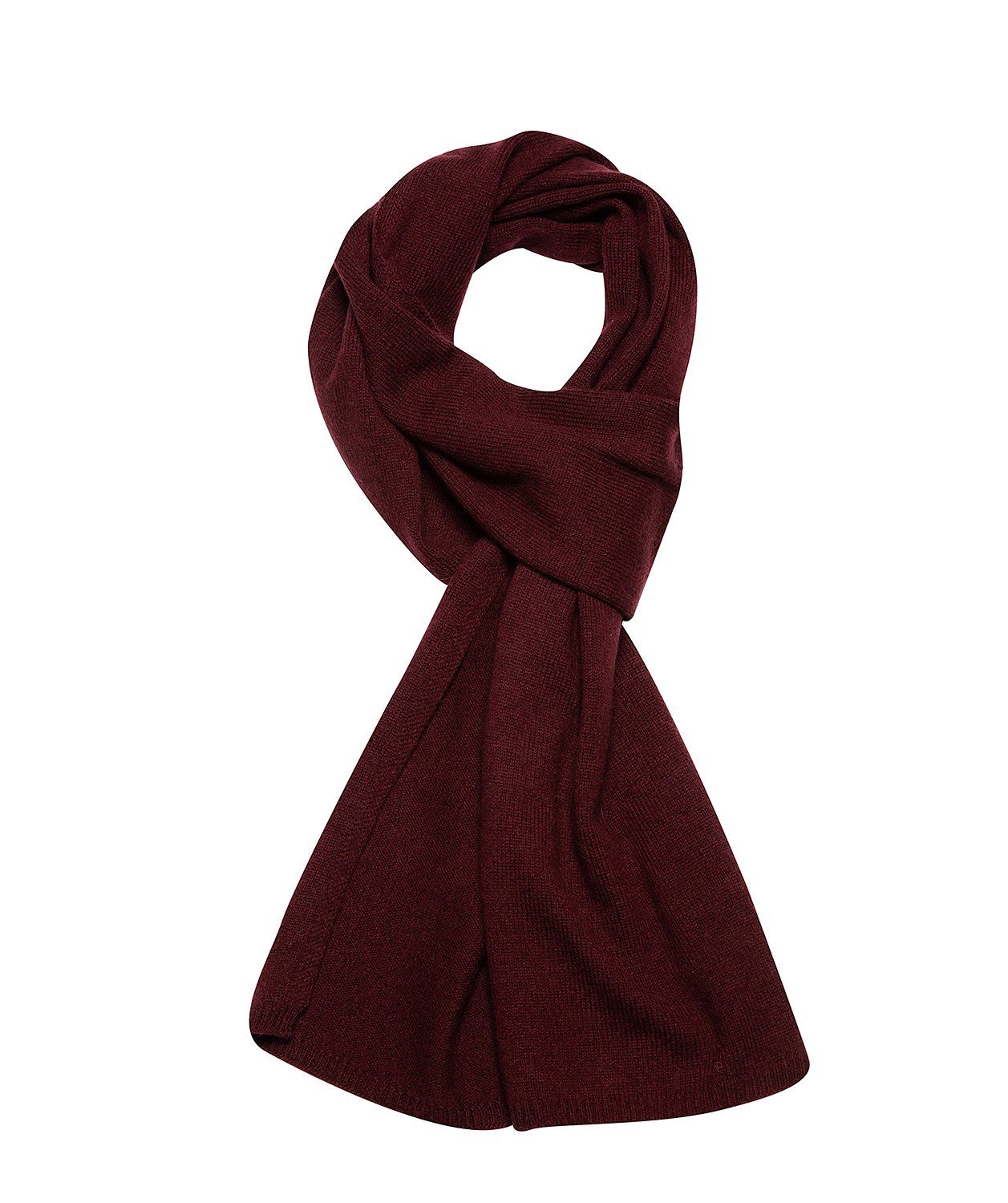 'Edinburgh' Burgundy Cashmere and Merino Wool Scarf