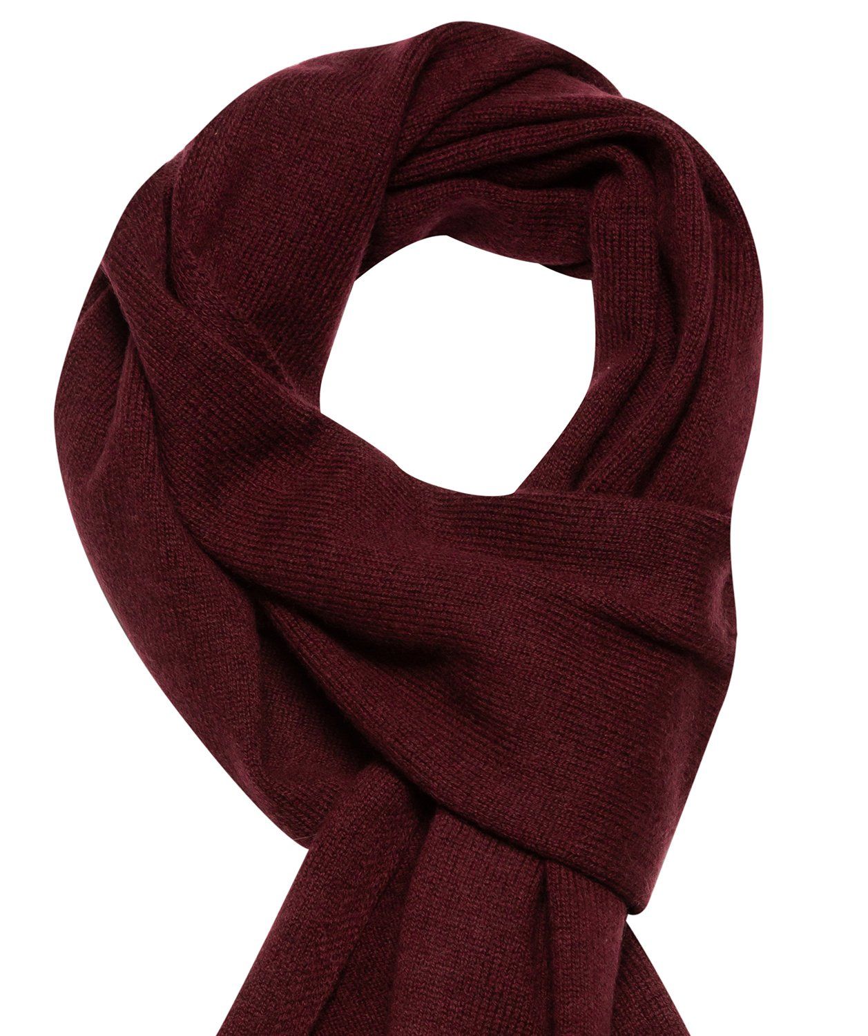'Edinburgh' Burgundy Cashmere and Merino Wool Scarf