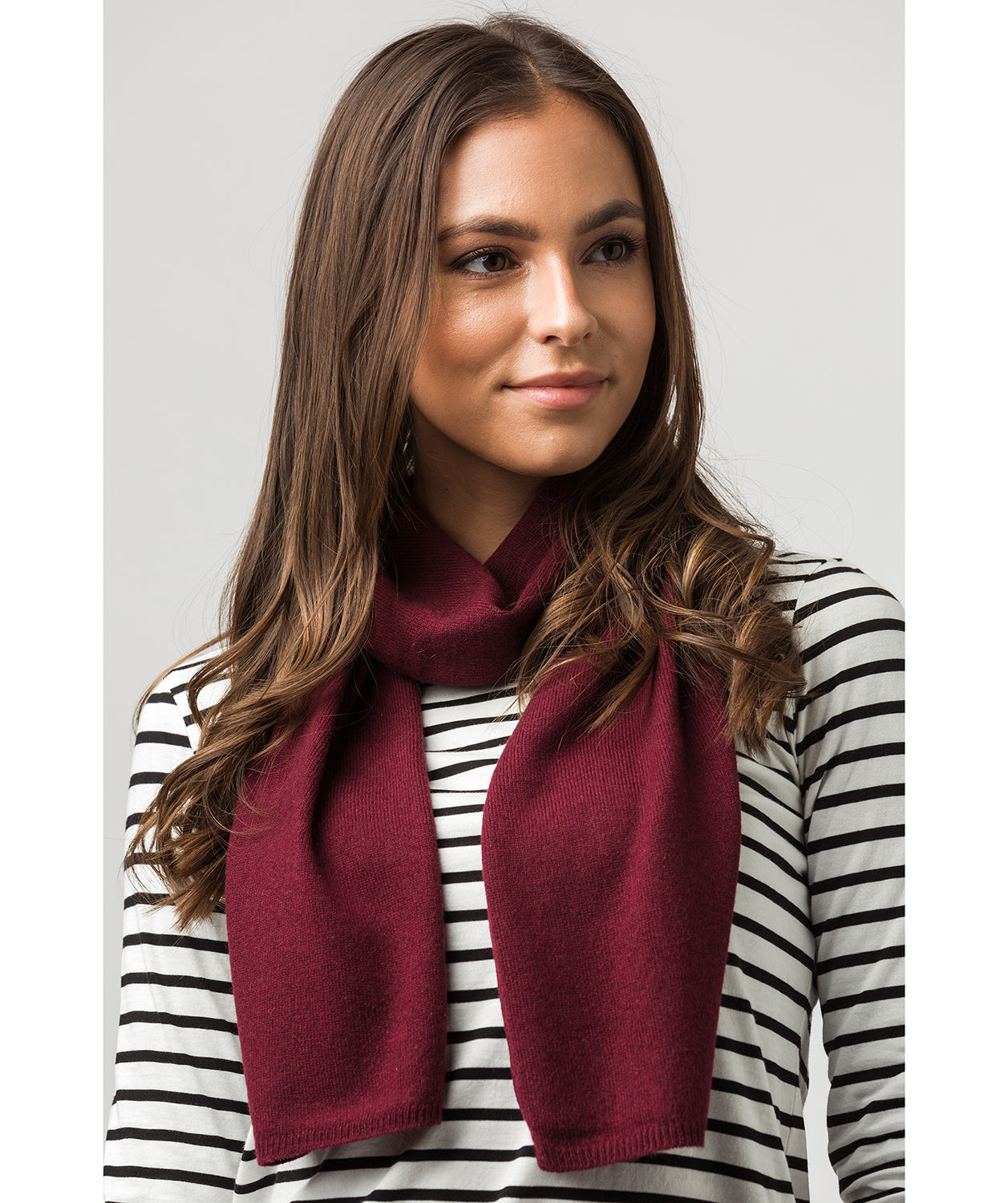 'Edinburgh' Burgundy Cashmere and Merino Wool Scarf
