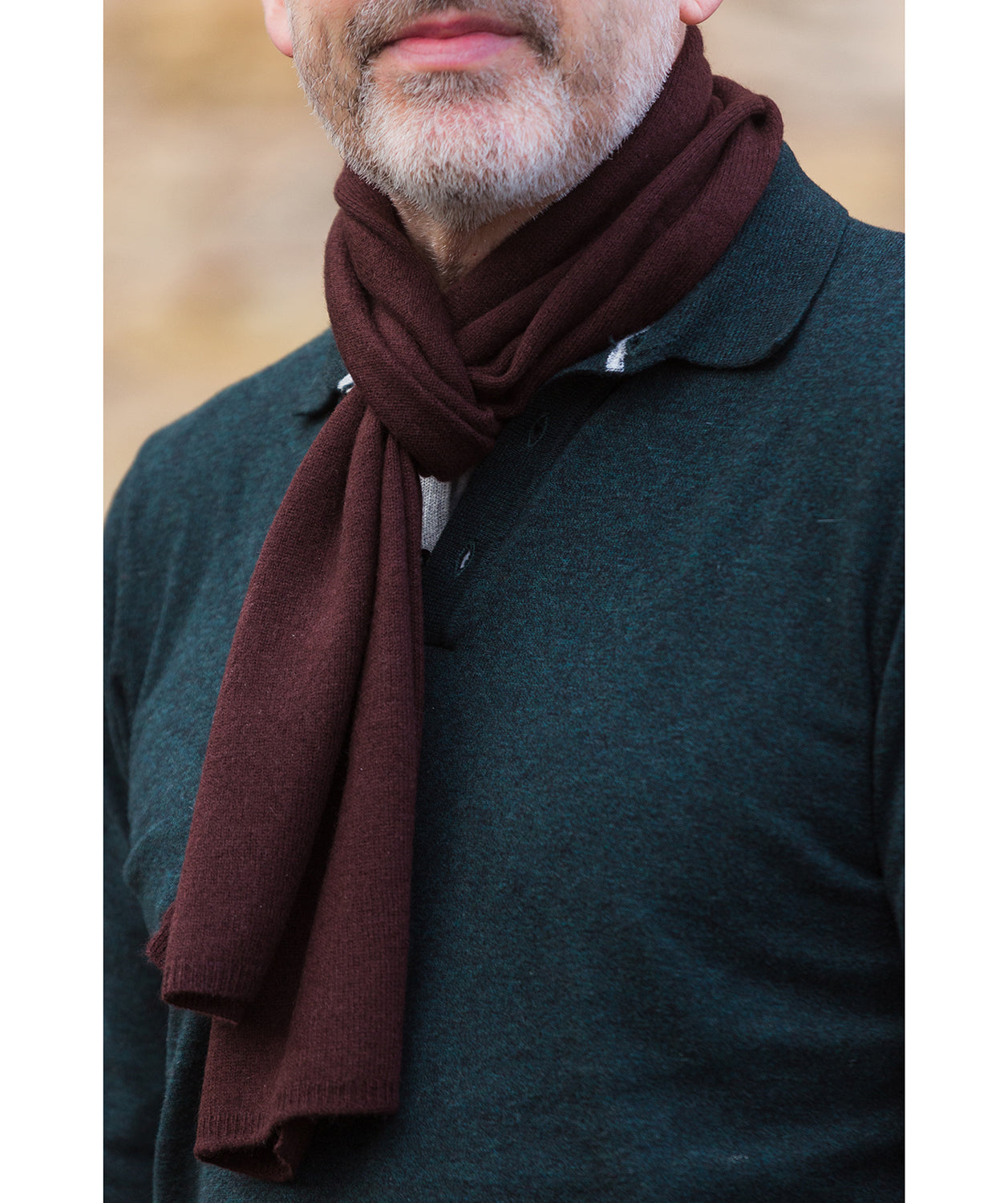 'Edinburgh' Cappuccino Cashmere and Merino Wool Scarf