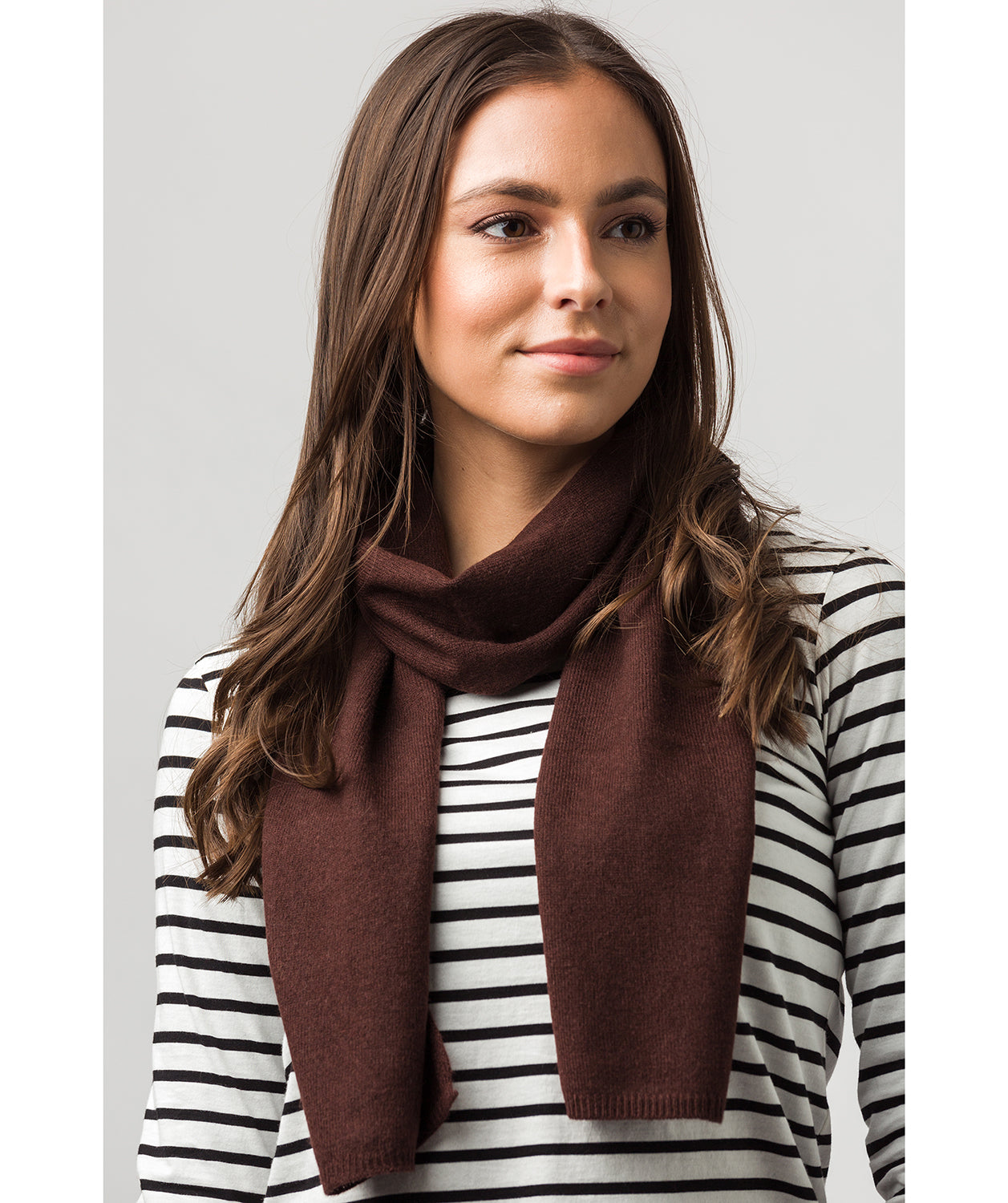 'Edinburgh' Cappuccino Cashmere and Merino Wool Scarf