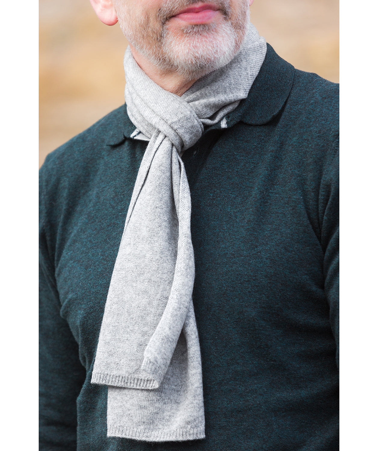 'Edinburgh' Grey Cashmere and Merino Wool Scarf