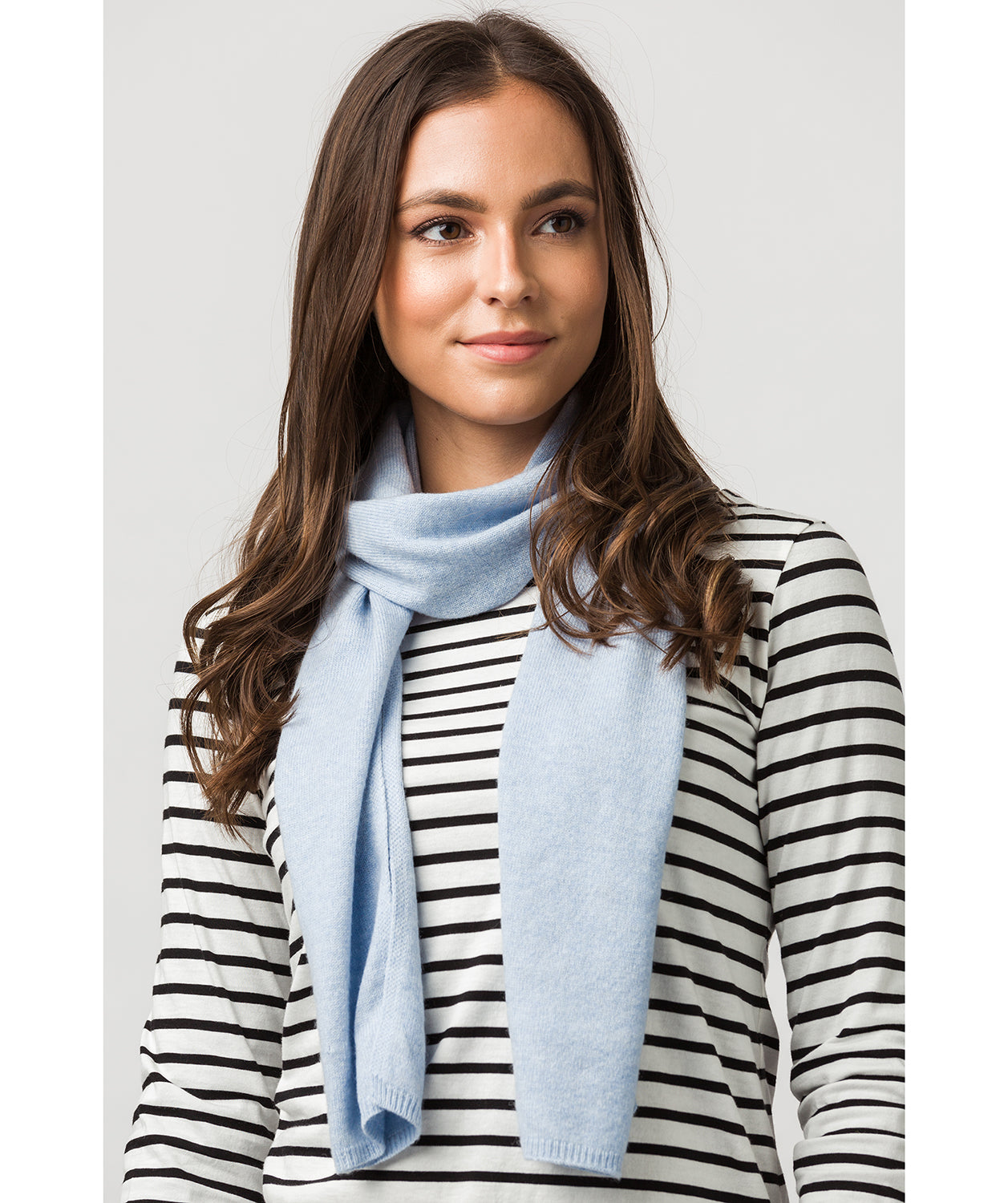 'Edinburgh' Powder Blue Cashmere and Merino Wool Scarf