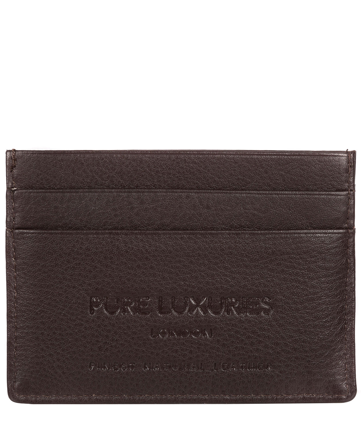 'Tucano' Black Coffee Leather Card Holder image 3