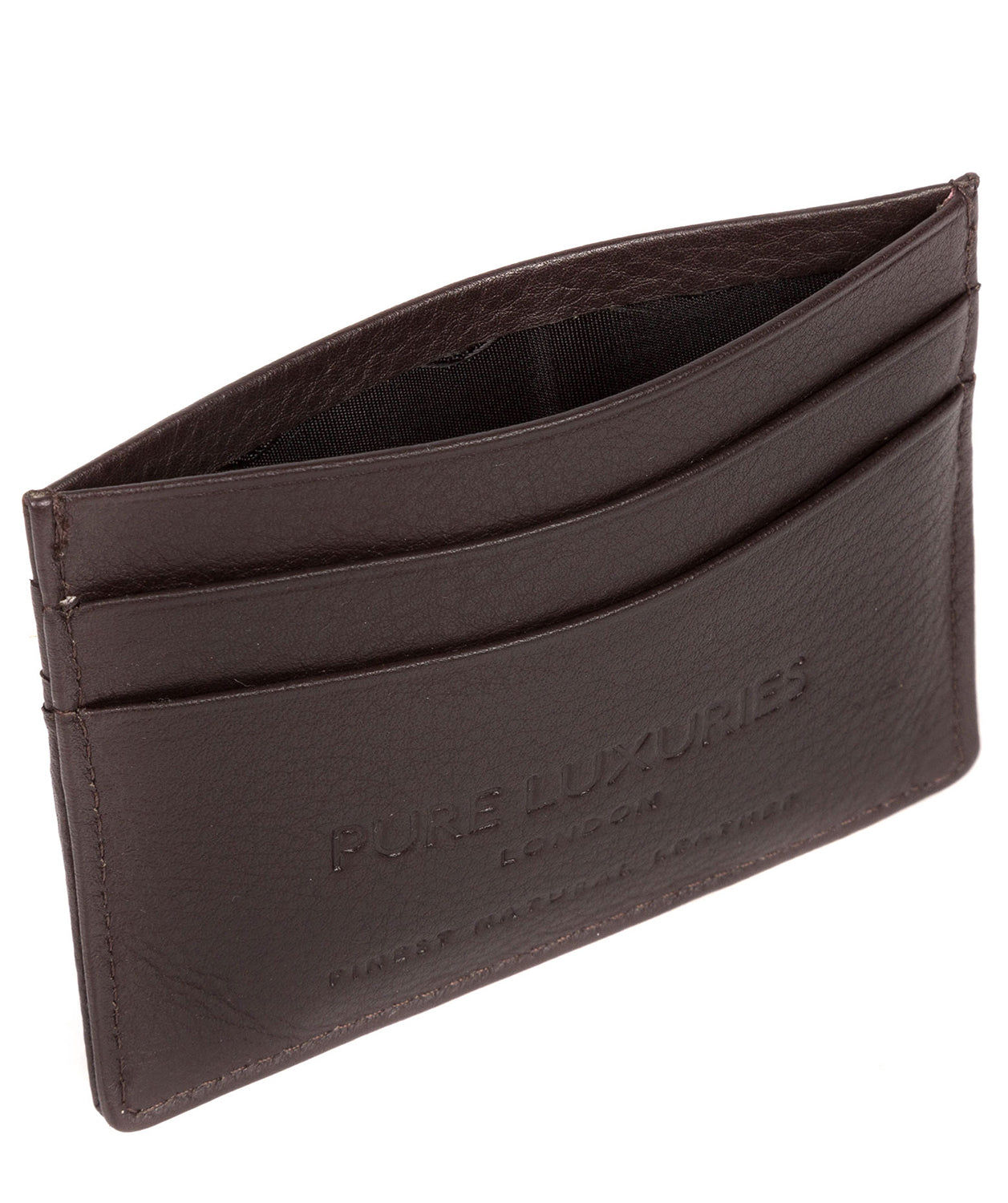 'Tucano' Black Coffee Leather Card Holder image 4
