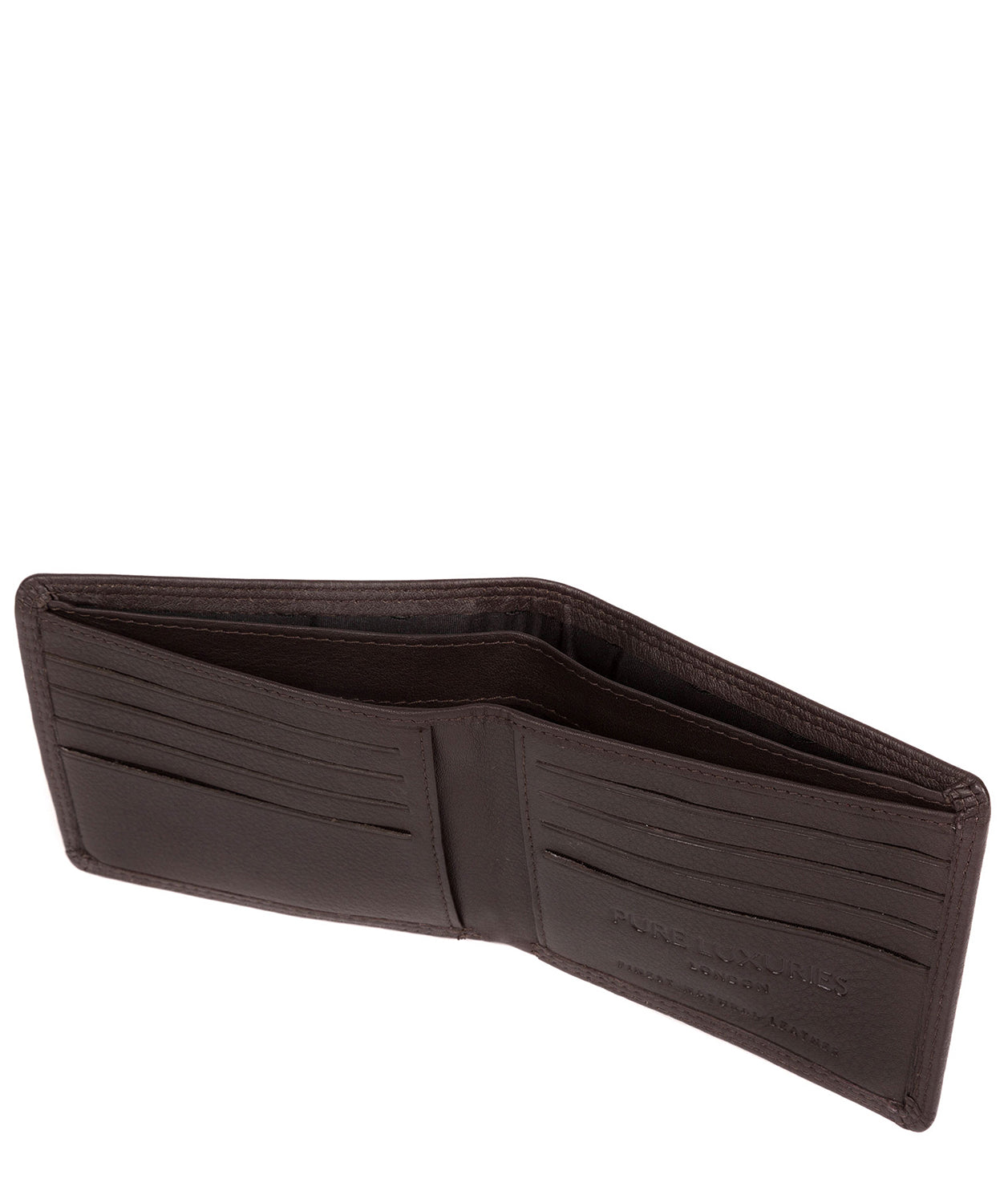 'Wellington' Black Coffee Leather Bi-Fold Wallet