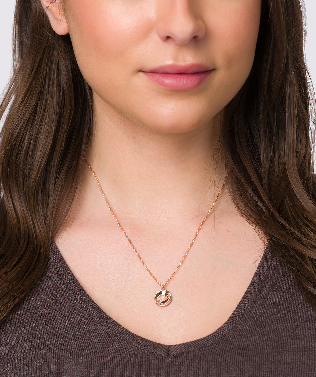 Gift Packaged 'Dylia' 18ct Rose Gold Plated Sterling Silver & Freshwater Pearl Necklace