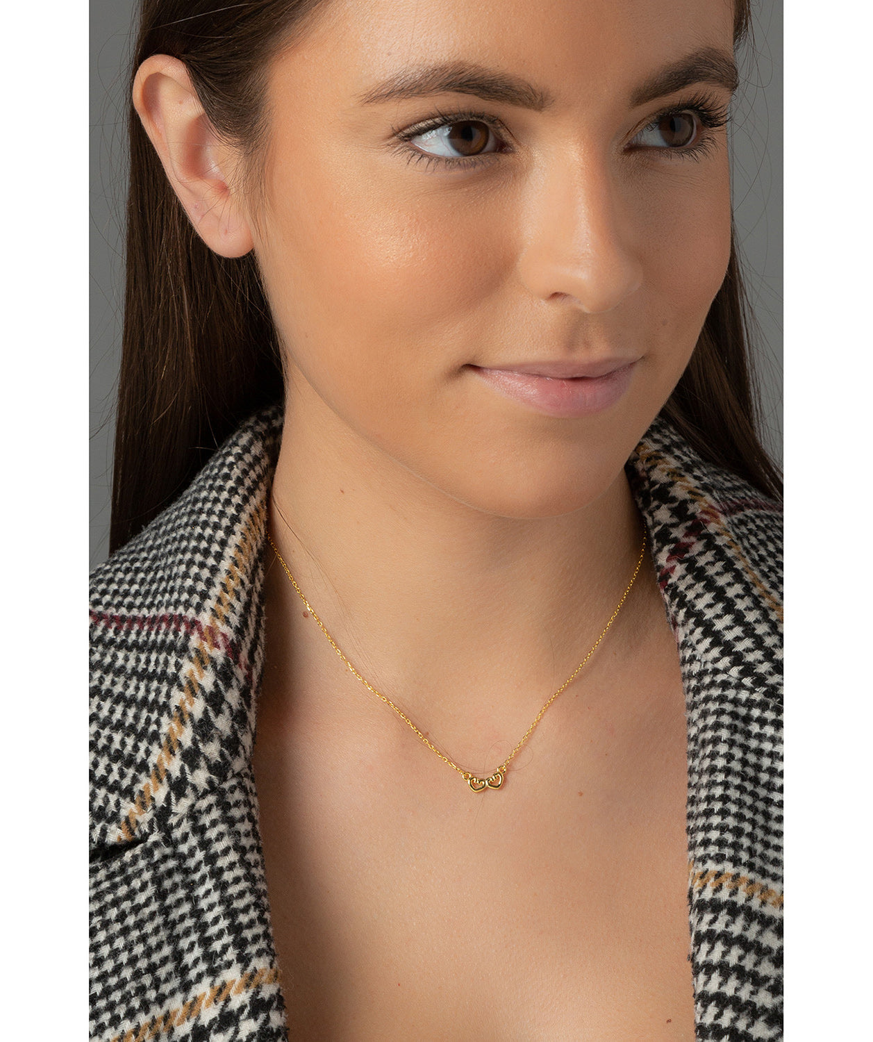 'Edrice' Gold Plated Sterling Silver Linked Hearts Necklace image 2