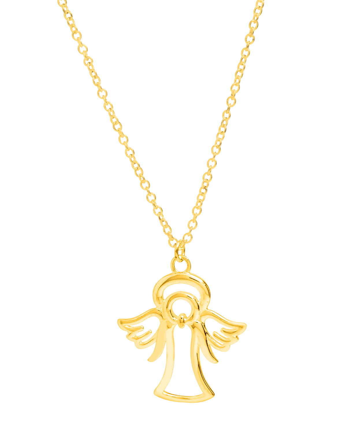 Gift Packaged 'Nelinha' 18ct Yellow Gold Plated Sterling Silver Angel Necklace