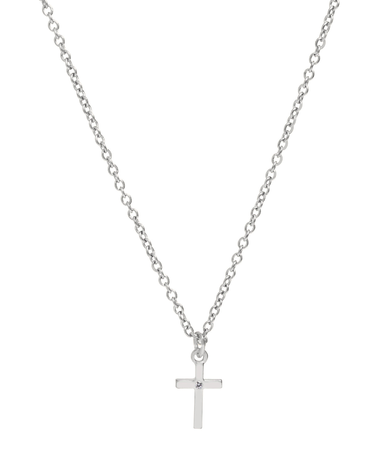 Gift Packaged 'Caryn' Sterling Silver Cross Necklace