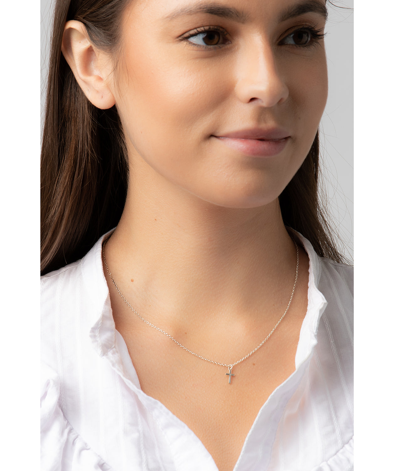 Gift Packaged 'Caryn' Sterling Silver Cross Necklace