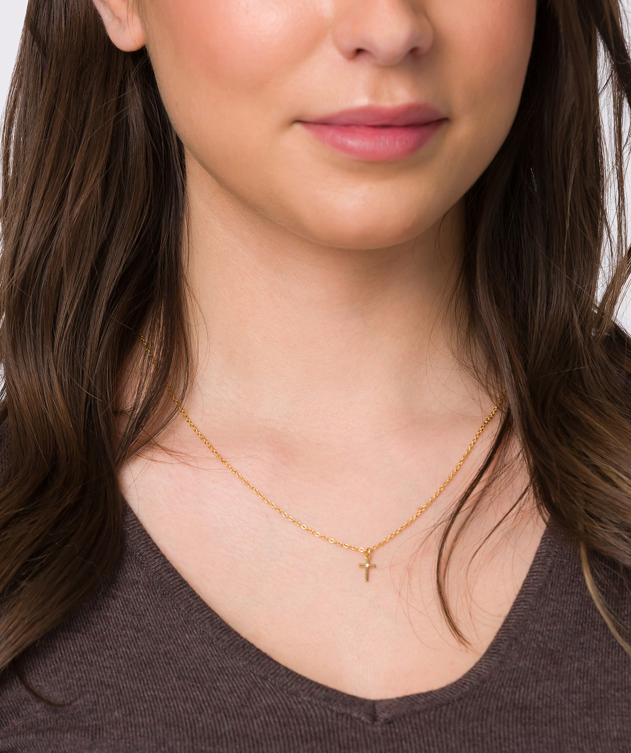 Gift Packaged 'Caryn' 18ct Yellow Gold Plated Sterling Silver Cross Necklace