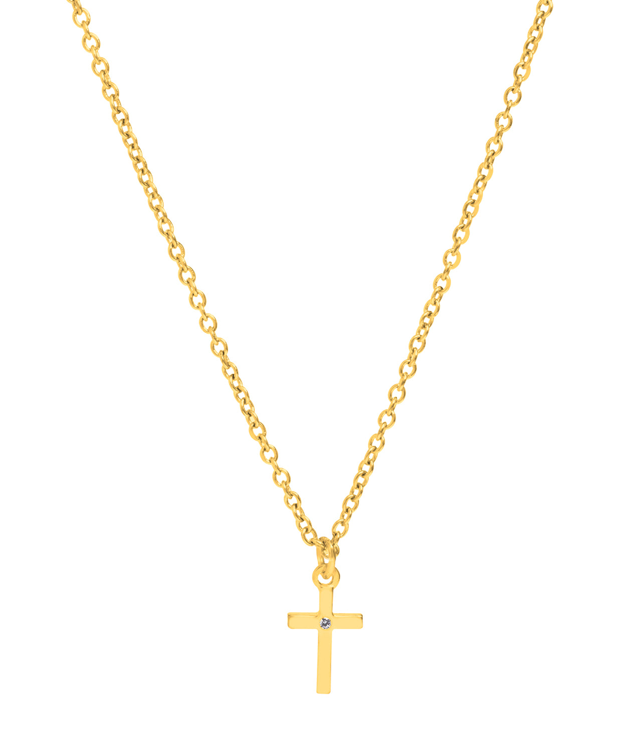 Gift Packaged 'Caryn' 18ct Yellow Gold Plated Sterling Silver Cross Necklace
