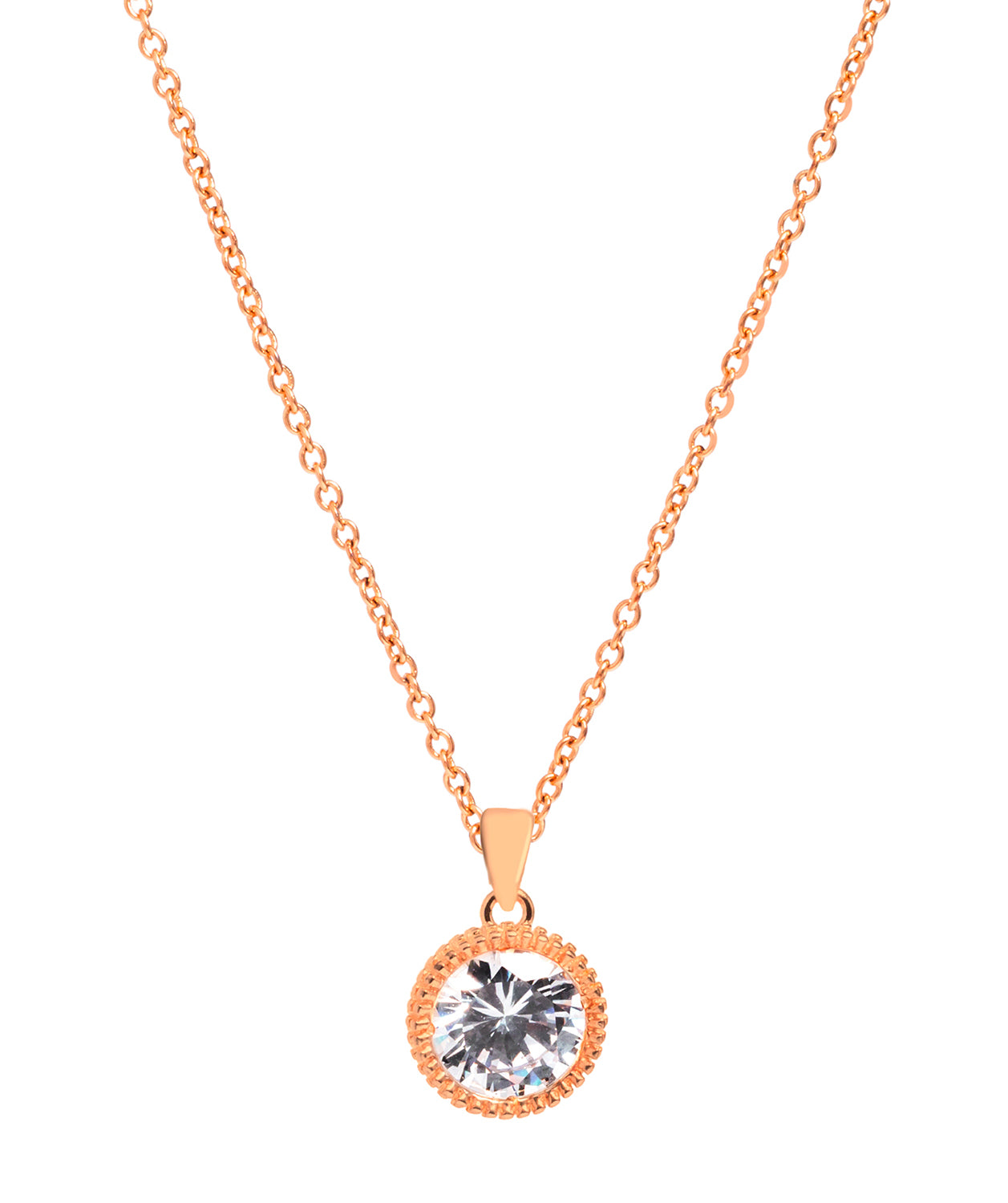 Gift Packaged 'Natalia' 18ct Rose Gold Plated Sterling Silver & Cubic Zirconia Necklace