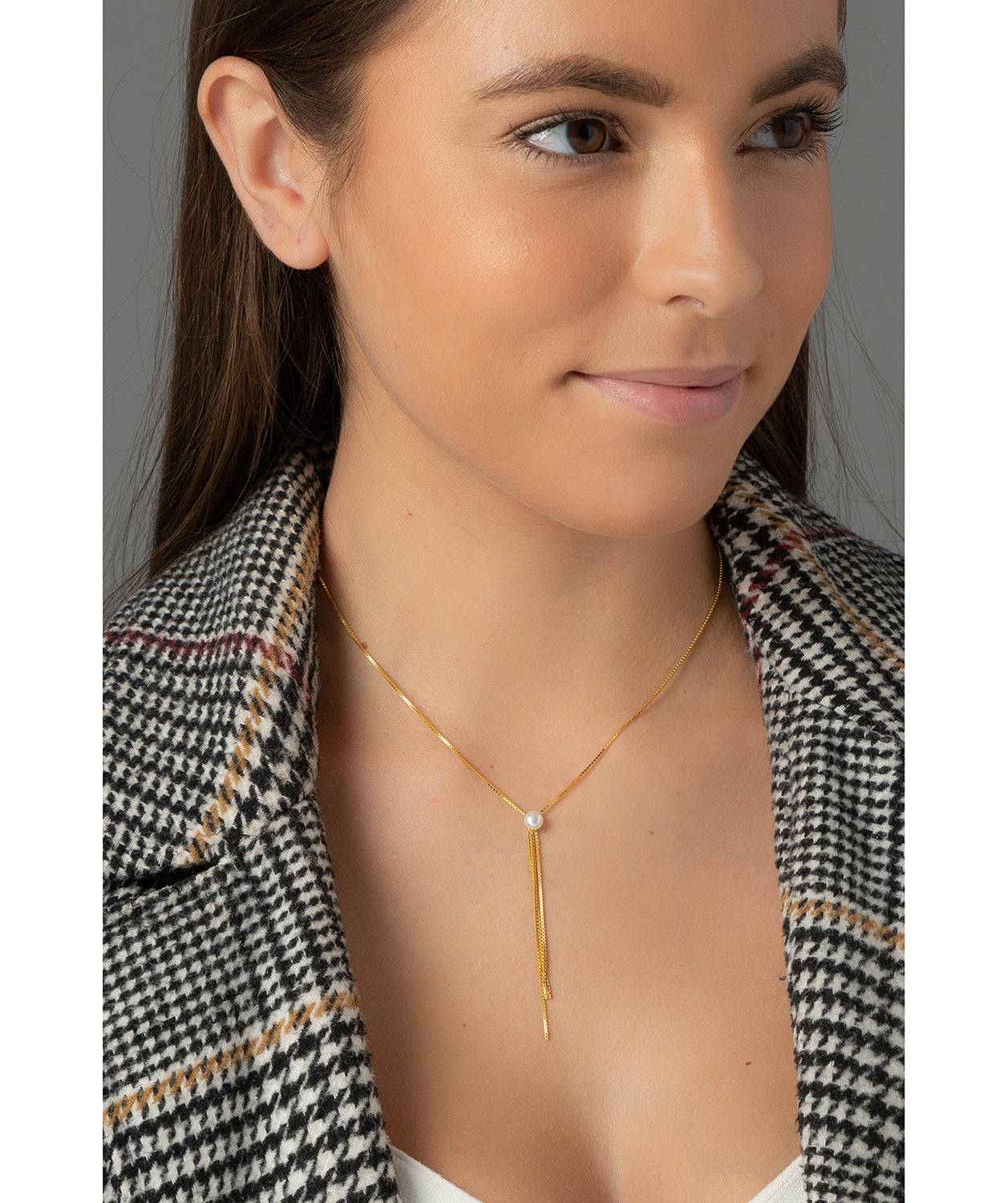 'Belit' Gold Plated Sterling Silver Three Strand Pearl Necklace image 2