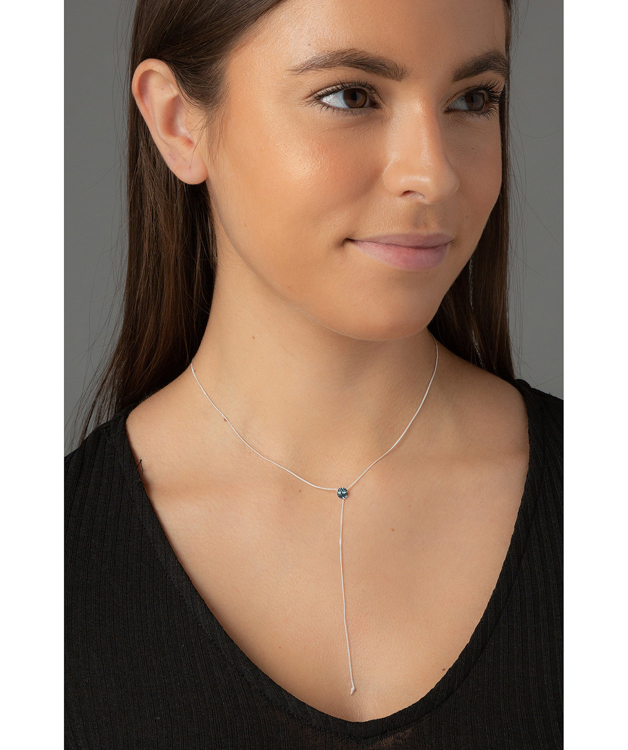 'Istar' Sterling Silver & Blue Crystal Necklace image 2