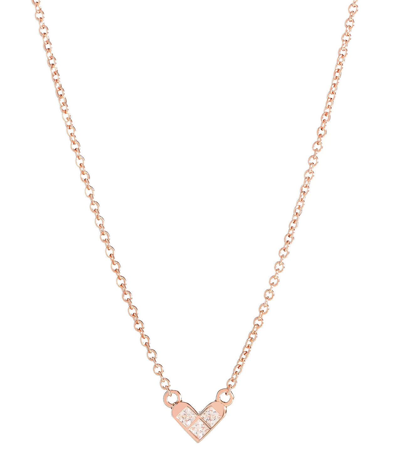 'Polydora' Rose Gold Plated Sterling Silver Heart Necklace image 1