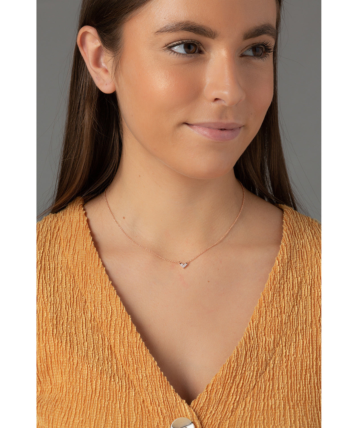 'Polydora' Rose Gold Plated Sterling Silver Heart Necklace image 2