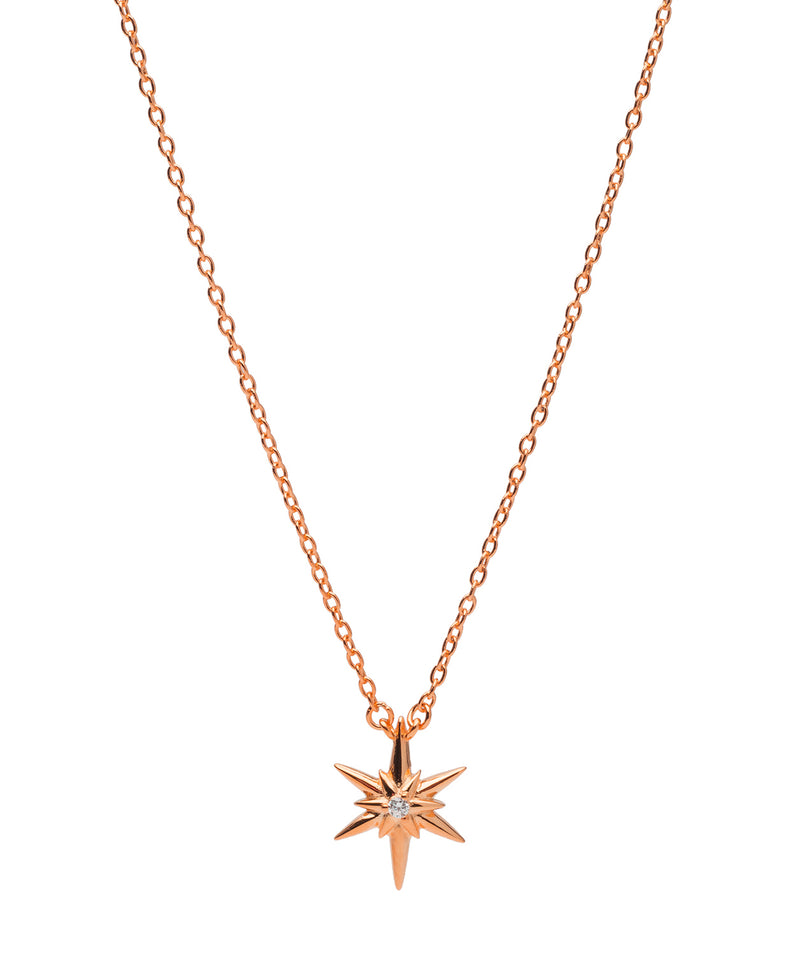 Gift Packaged 'Raelynn' 18ct Rose Gold 925 Silver & Cubic Zirconia Star Burst Necklace