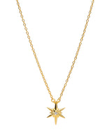 Gift Packaged 'Raelynn' 18ct Yellow Gold 925 Silver & Cubic Zirconia Star Burst Necklace