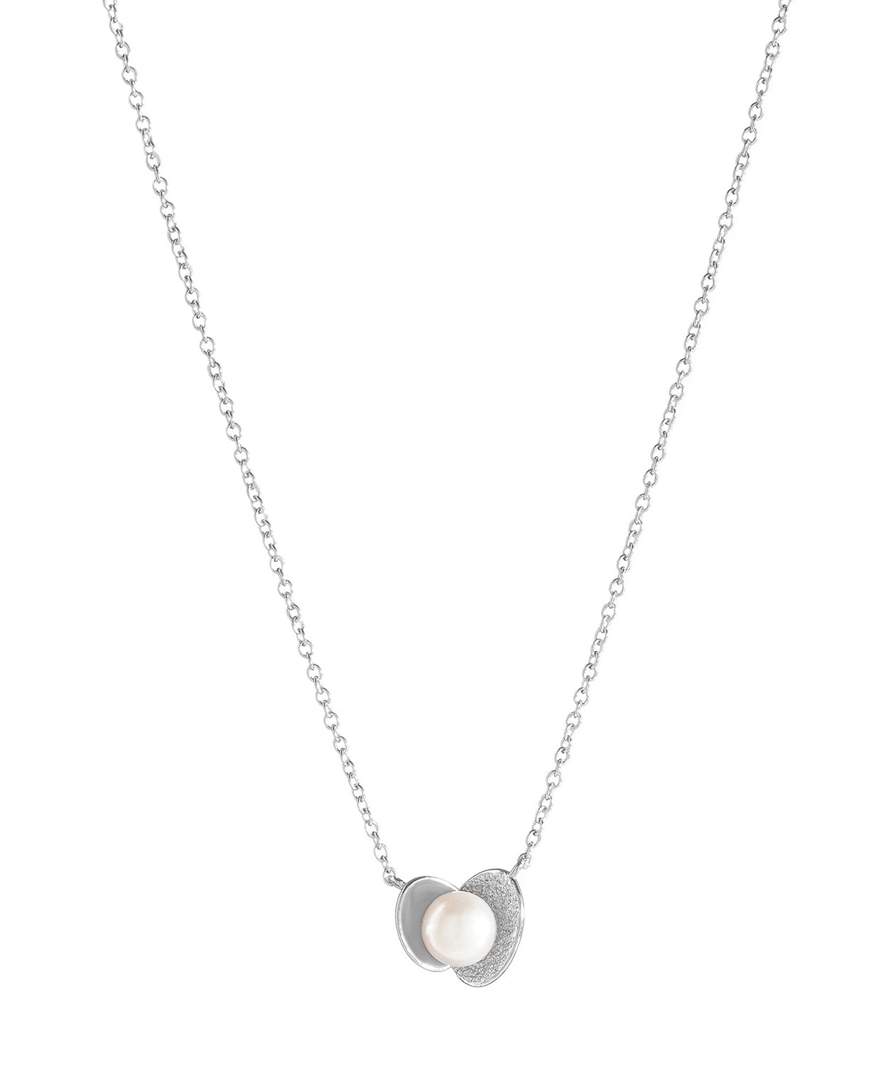 'Maye' Sterling Silver Oyster and Pearl Necklace image 1