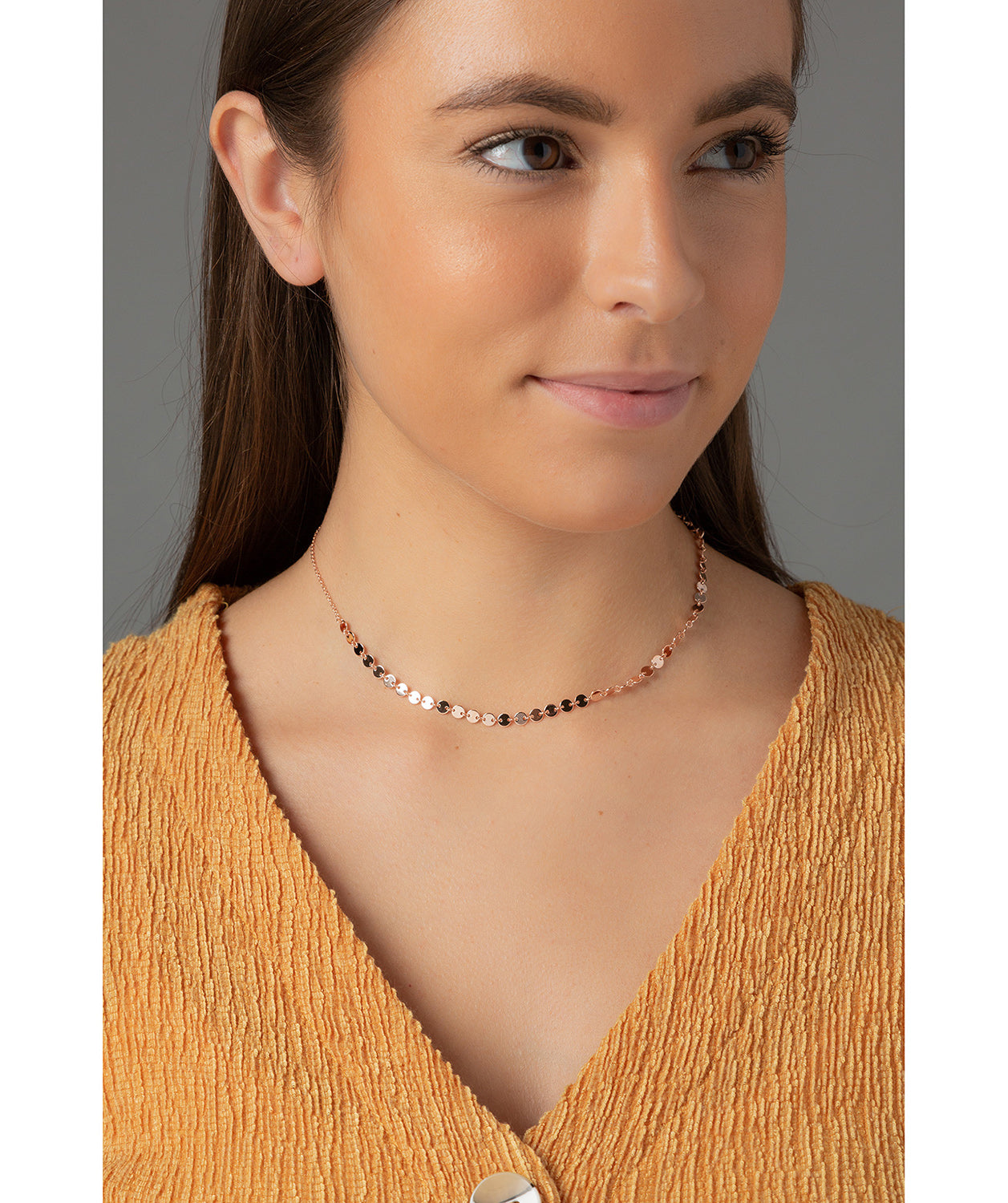 'Hestia' Rose Gold Plated Sterling Silver Multi-Disc Necklace image 2