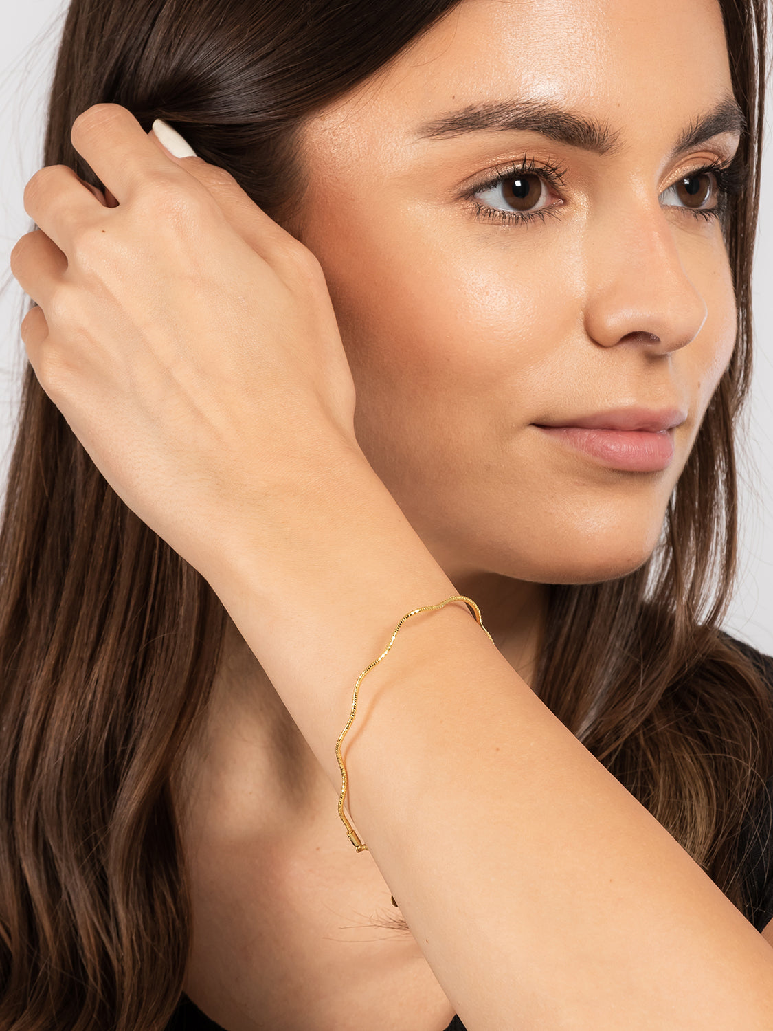 Gift Packaged 'Eva' 18ct Yellow Gold 925 Silver Wave Bracelet