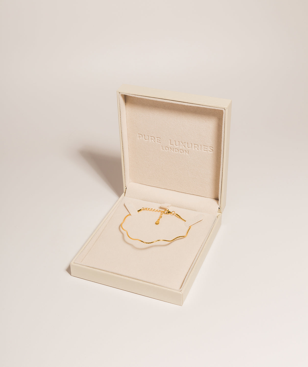 Gift Packaged 'Eva' 18ct Yellow Gold 925 Silver Wave Bracelet