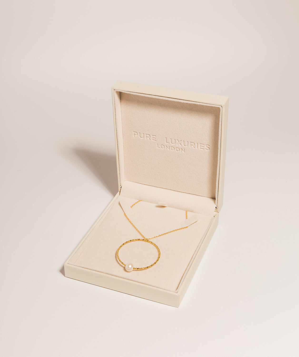Gift Packaged 'Ximena' 18ct Yellow Gold 925 Silver & Freshwater Pearl Twisted Hoop Necklace