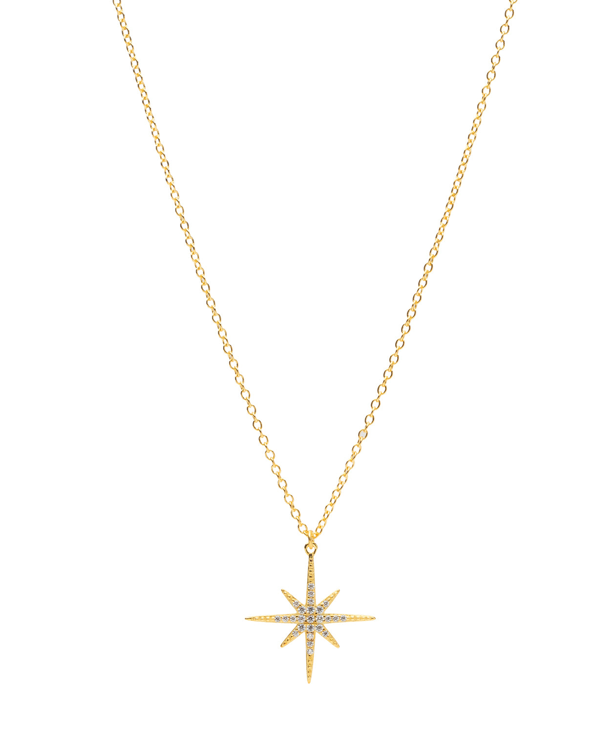 Gift Packaged 'Marley' 18ct Yellow Gold Plated 925 Silver & Cubic Zirconia Star Pendant Necklace