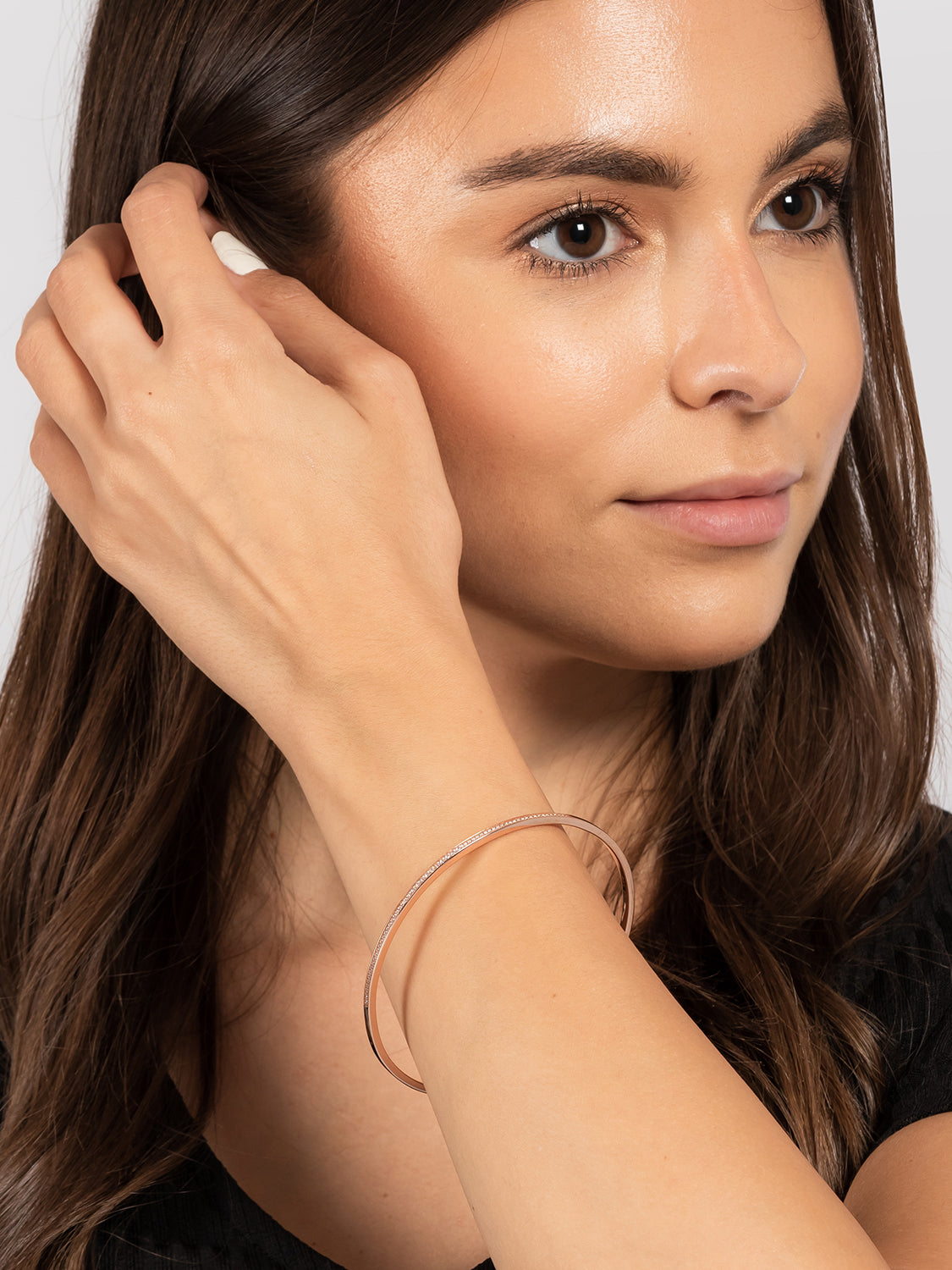 Gift Packaged 'Aaliyah' 18ct Rose Gold Plated 925 Silver Minimalist Bangle