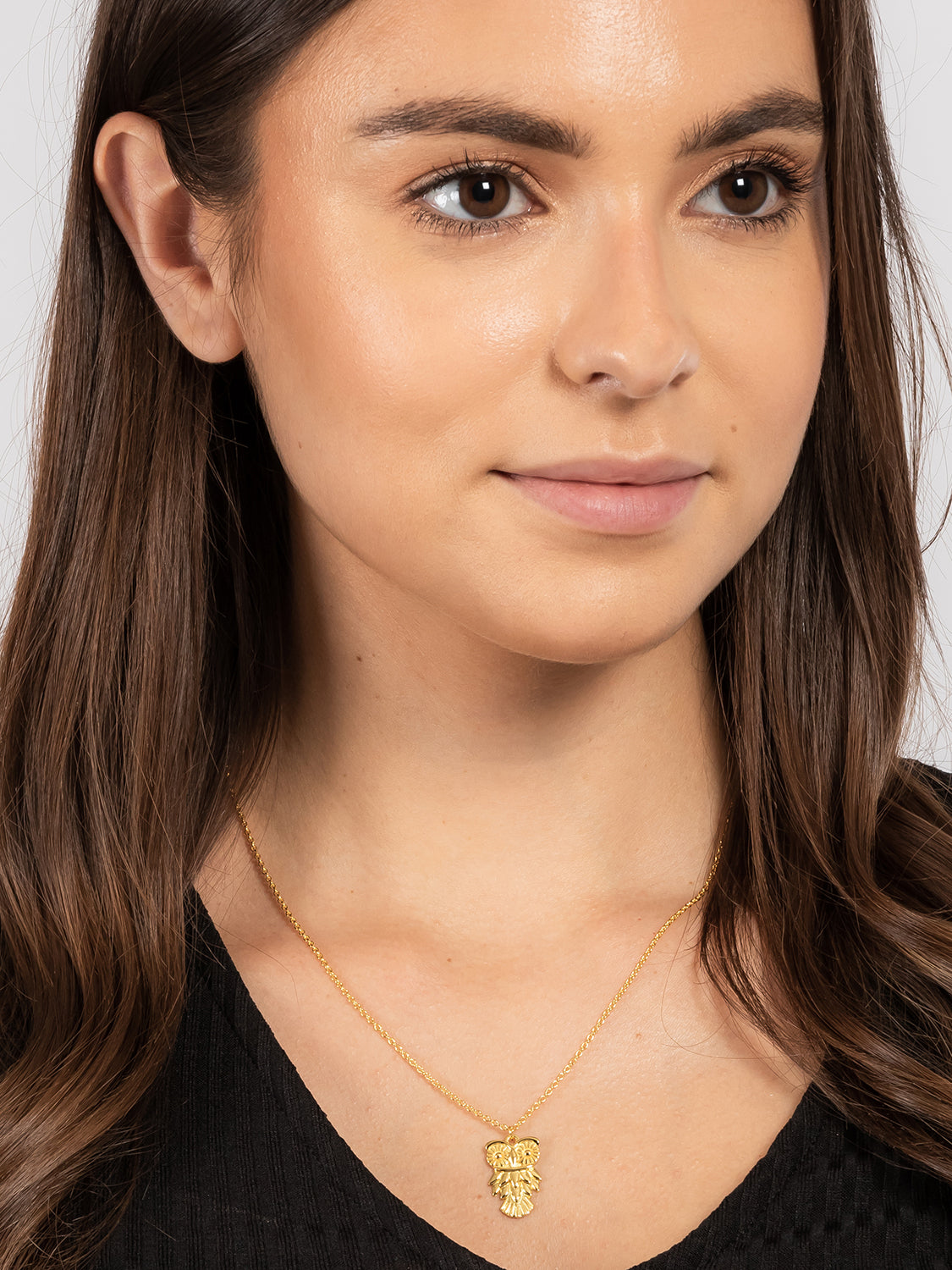 Gift Packaged 'Vera' 18ct Yellow Gold Plated 925 Silver Owl Pendant Necklace