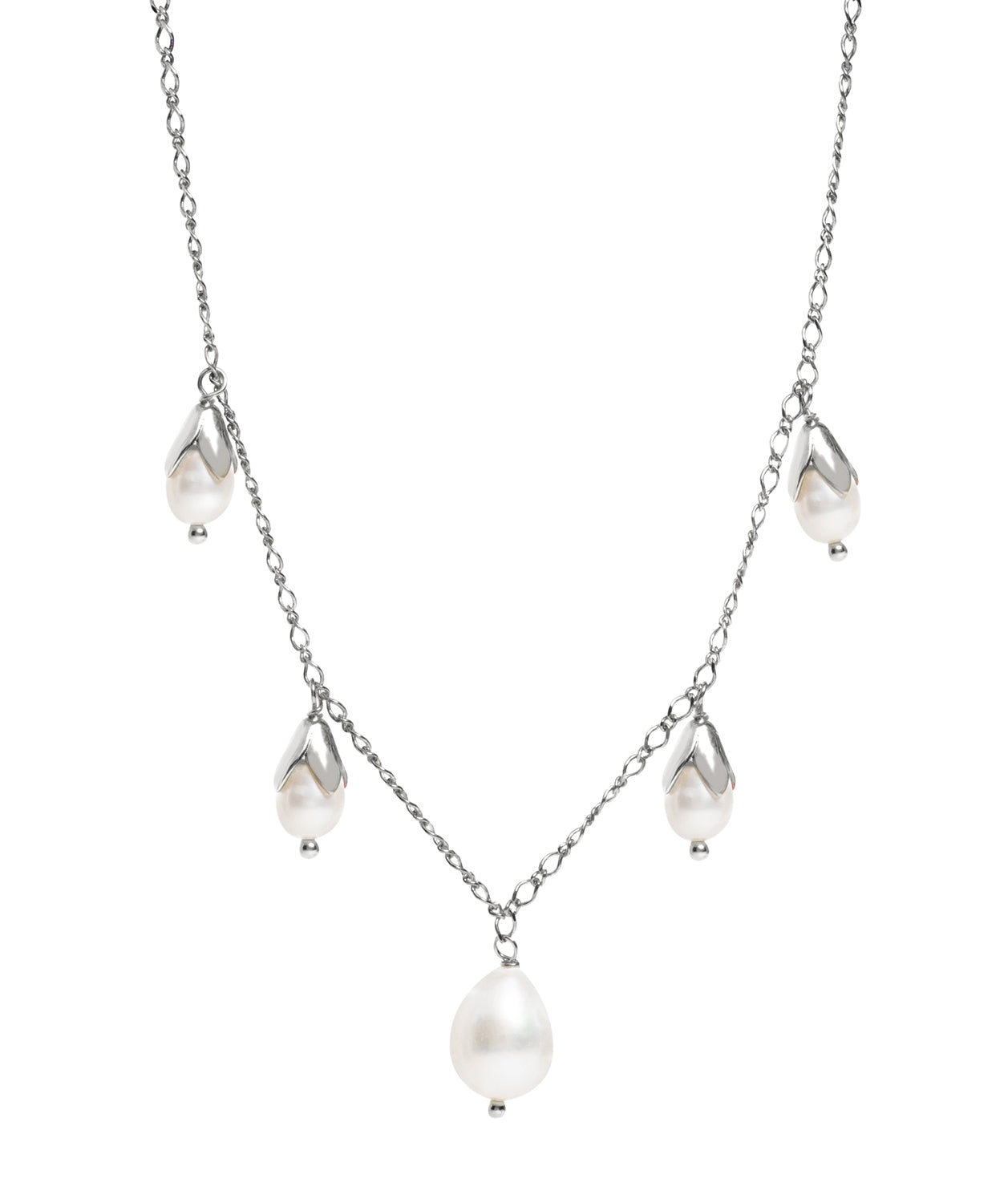 Gift Packaged 'Thelma' Sterling Silver Freshwater Pearl Drop Necklace