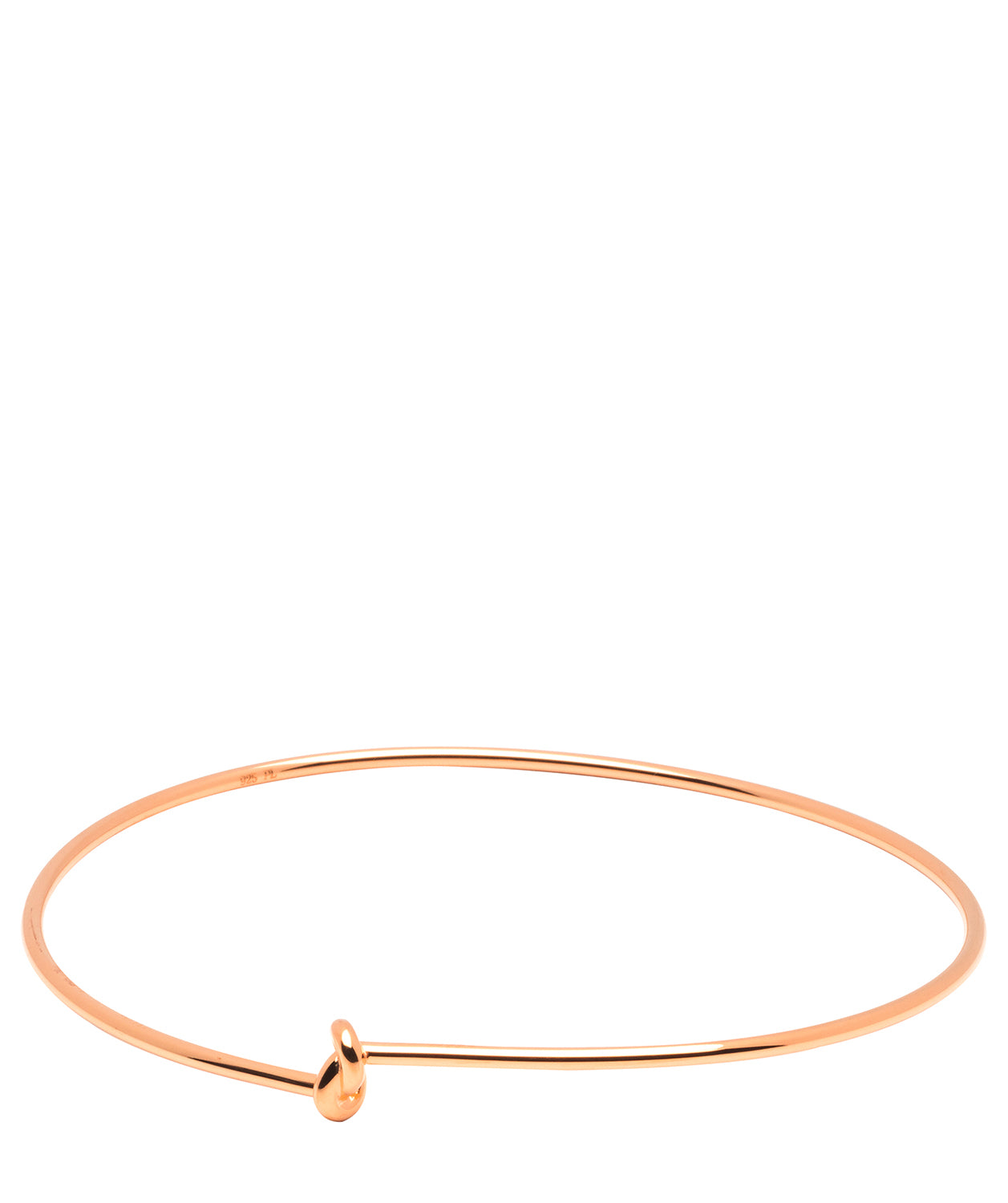 Gift Packaged 'Leah' 18ct Rose Gold Plated 925 Silver Minimalist Knot Bangle